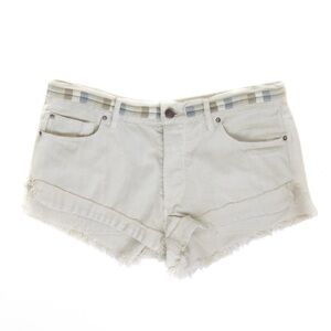 Free People ivory Jean Shorts Distressed Style
